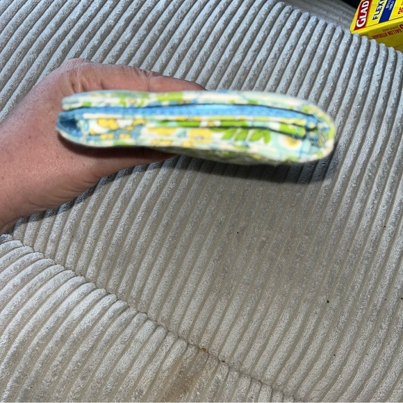 Vera Bradley Travel Wallet in English Meadow blue yellow green floral - Picture 4 of 7